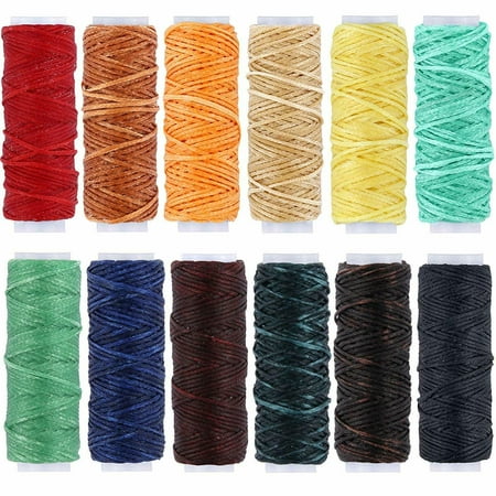 12 Colors 150D Leather Sewing Waxed Thread Cord for Leather Craft DIY 1mm Diame
